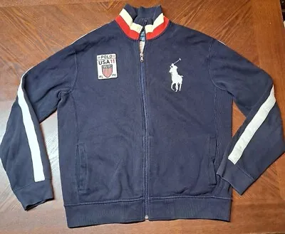 POLO Ralph Lauren 2010 USA Olympic Sweatshirt Track Jacket Mens  Large  Patches • $39