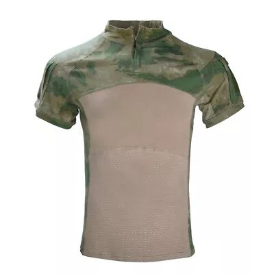 Men's Combat Shirt Short Sleeve Army Tactical Military Camouflage T-shirt Hiking • $27.54