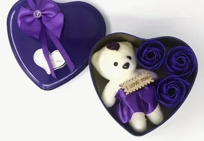 Teddy In A Tin - I Love You Teddy + Rose Soaps • £5.99