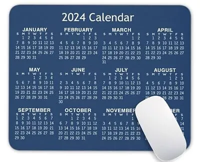 2024 Blue Background Calendar Mouse Pad Gaming Calendar Mouse Mat With Custo... • $17.52