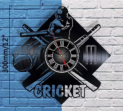 £36.34 • Buy Cricket Decor Vinyl Record Wall Clock Players Ball Bat Art Sports Home Logo 12 