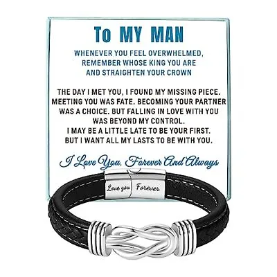 Coolvy Husband Gifts From Wife To My Man I Love You Forever 8.5inch Silver  • $20.41
