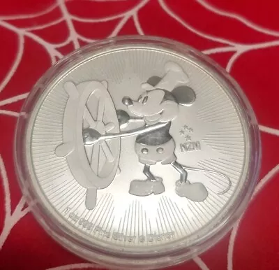 2017 Niue Disney Mickey Mouse Steamboat Willie 🐭 1 Oz .999 Silver Coin $2 🐁🐁 • $55