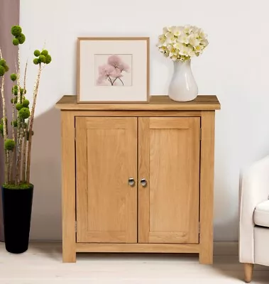 Small Oak Storage Cupboard | Wooden Filing Cabinet Shoe Organiser Bathroom Unit • £199.99