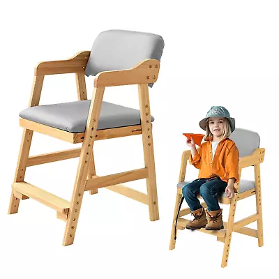 Wooden High Chair For Toddlers Adjustable Toddler High Chair With High Rebound  • $120.99
