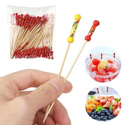 Food Fruit Cocktail Decor Fruit Sticks Bamboo Picks Handmade Toothpicks • £4.14