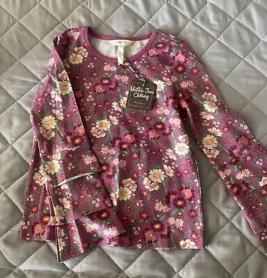 NEW Matilda Jane Moments With You Apple Orchard Long Sleeve Top Pink Floral Sz 8 • $10.99