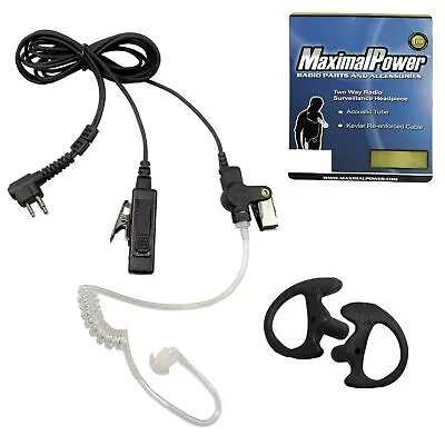 MaximalPower 2-Wire Headset For Motorola Radio W/ Earmold/Eartip/Earpiece Parts • $11.99