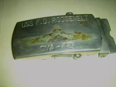 Navy Military Style  Belt Buckle USS F.D. Roosevelt CVA-42 Carrier • $14.99