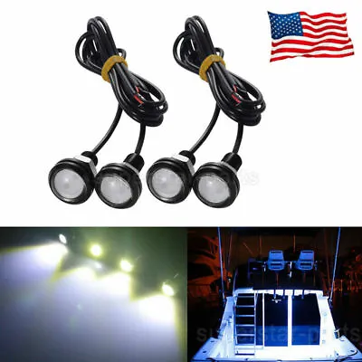 4X Round Marine Boat LED Courtesy Light Cabin Deck Stern Navigatioin Light White • $9.99