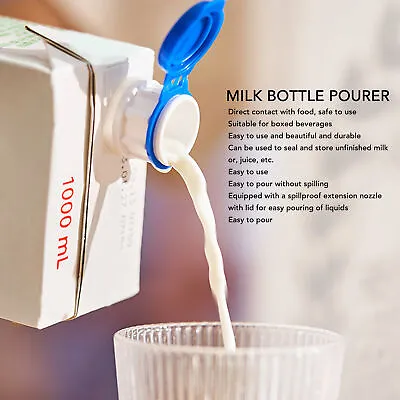 2pcs Bottle Pourer Milk Drinks Diverter With Lid Ergonomic Easy To Instal UK FIG • £11.19