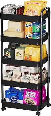 5-Tier Rolling Cart Utility Cart With Lockable Wheels Storage CartCraft Cart • $29.97