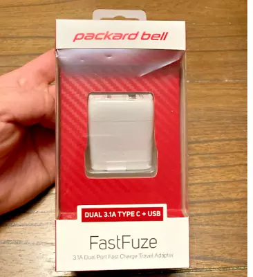 Packard Bell FastFuze 3.1A Dual Port Fast Charge Travel Adapter (Type C USB) • $19.99