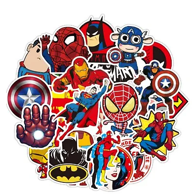 50pc MARVEL SUPERHEROES BATMAN SUPERMAN SPIDERMAN Vinyl Stickers Great Colors • $7.57