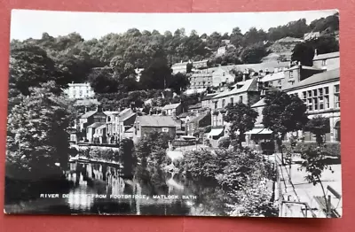 River Derwent From Footpath Matlock Bath Valentines RP Postcard • £4.95