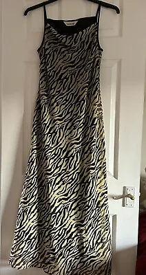 Size 12 Zebra Print Sleeveles Cowl Neck & Long Length Dress • £7