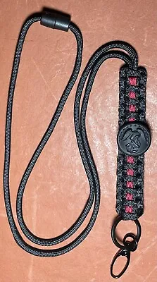 United States Marine Corps Alpha Button Black And Red Paracord ID Lanyard USMC • $15