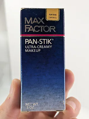 Vintage NOS Max Factor Pan Stik Ultra-creamy Makeup Sun Tone Warm 5 / .5 Oz • $89.99