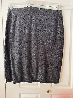 NWOT  J. Jill Pure Jill Black Gray Heather Knit Cotton Sweater Skirt • $22.99