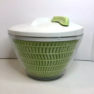 Green Progressive 5 Quart Salad Spinner Fruit Dryer W/ RARE RATCHET Function • $19.95