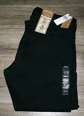 POLO RALPH LAUREN Varick Slim Straight Stretch Black Jeans NWT 40x32 $99 • $57.99