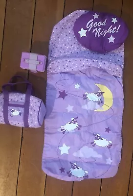 Purple Sleeping Bag Pillow 18  Doll American Girl My Generation Slumber Party • $12