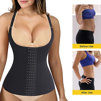 $9.99 • Buy Women Sweat Sauna Vest Body Shaper Slimming Adjustable Waist Trainer Belt Tops