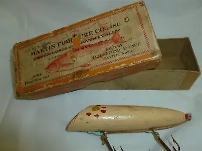  Vintage 4-1/2 Inch Wood Martin Fishing Lure W/ Box  Lot Z-396 • $24