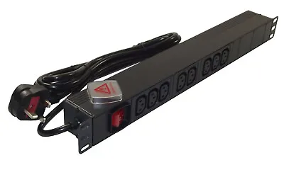 8 Way IEC C13 PDU To UK PLUG 1U 19  Horizontal Rackmount Power Distribution Unit • £20