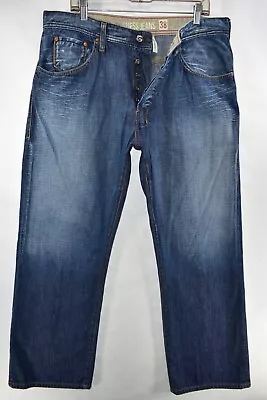 Guess The Dean Straight Jeans Mens Size 38 Blue Meas. 37x31.5 • $16.21