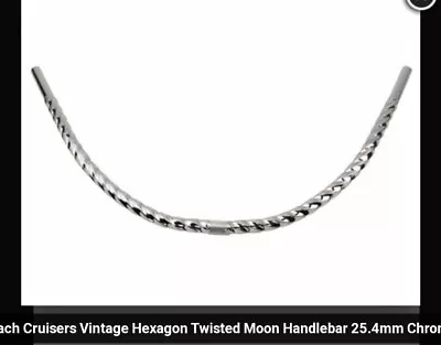 $71.99 • Buy NEW CHROME TWISTED MOON BEACH CRUISER HANDLE BARS (25.4MM )  (15 Pullback)