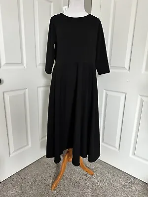 Milly Penzance Black 3/4 Sleeve Long Flare Dress XL A15 • $15