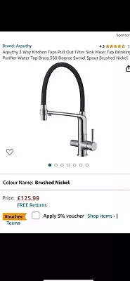 3 Way Kitchen Taps Pull Out Filter Sink Mixer Tap Purifier Water Tap. • £60