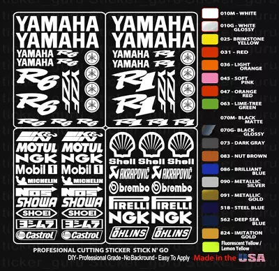 Motorcycle R1/R6/R3 Aftermarket Customized Fairing Vinyl DieCut Decal Sticker • $19.32