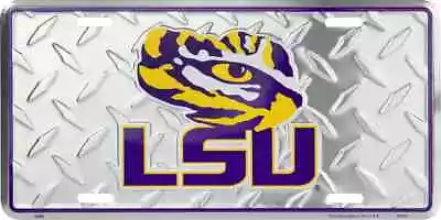 NCAA Officially Licensed LSU Tigers Di-Cut Aluminum License Plate • $10.99