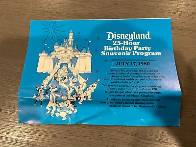 Disneyland 25-Hour Brithday Party Souvenir Program July 17 1980 • $25.51