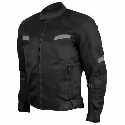 Men's Black Mesh Motorcycle Jacket With CE Armor By Vance Leather • $90