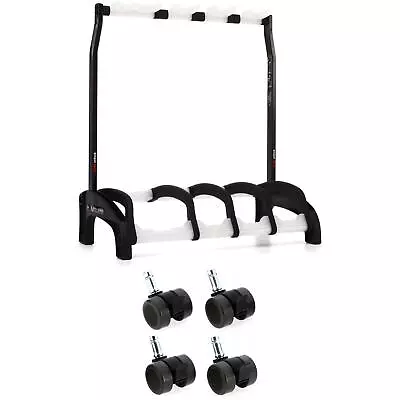 K&M 17534 Guardian 3+1 Multi Guitar Stand And 4 Casters - Black With Translucent • $283.98