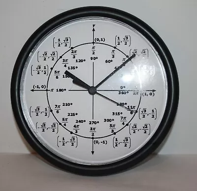 Trigonometry Unit Circle 10  Math Nerd Wall Clock • $9.95