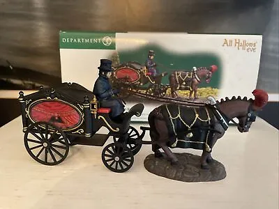 Department 56 Halloween HORSE DRAWN HEARSE All Hallows Eve Dickens Village 58574 • $79