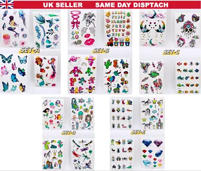 4pcs GLITTER Kids Cartoon Temporary  Tattoo Art  Stickers Waterproof Body/face • £2.99