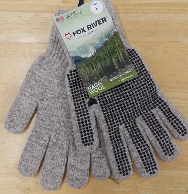 Fox River Gripper Glove Mid Weight Ragg Wool Glove 9590 1 Pr USA L • $16.99