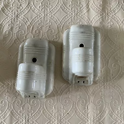 2 Vintage Porcelain Wall Lights With Plugs.   • $25