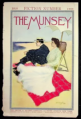 Hamilton King COVER ONLY The Munsey July 1904 Couple On Beach With Blanket • $8.95