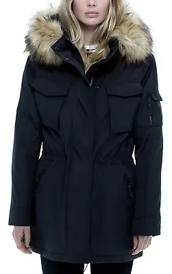 New S13 New York Ladies’ Anorak Jacket With Faux Fur Hood Extra Small XS Back • $39.99