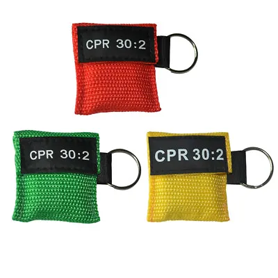 3pcs CPR Face Shield First Aid CPR Barrier 30:2 Training Keyring CPR  Keychain • £5.30