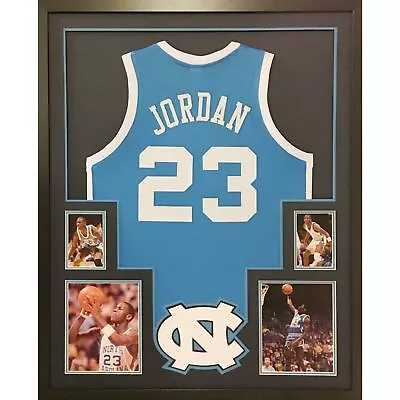 Michael Jordan UNSIGNED Framed Jersey UNC North Carolina Bulls BB4 • $554.99