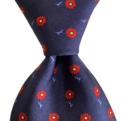 J. GARCIA Silk Necktie Designer LIMITED ED ANNIVERSARY COLL Floral Blue/Red EUC • $13.99