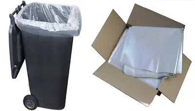 £6.15 • Buy Clear Wheelie Bin Liners  Heavy Duty Strong Rubbish Sack Big Refuse Bags