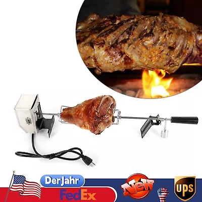 52.5  Electric BBQ Barbecue Rotisserie Spit 110V Kit Roast Grill Motor Universal • $50.36